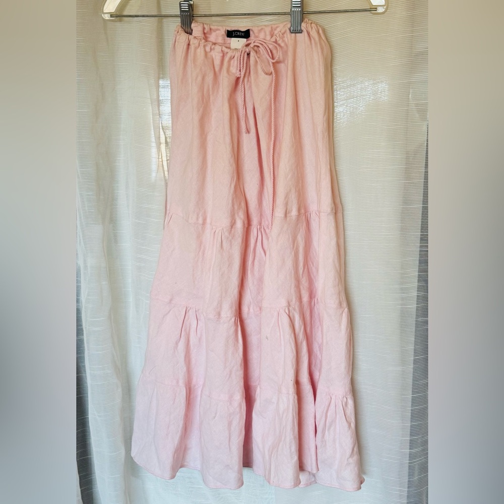 J. Crew Light Pink A-Line Linen Skirt
